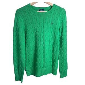 Polo Ralph Lauren 100% Cotton XL (20 Teen) Green Knit Sweater Pullover